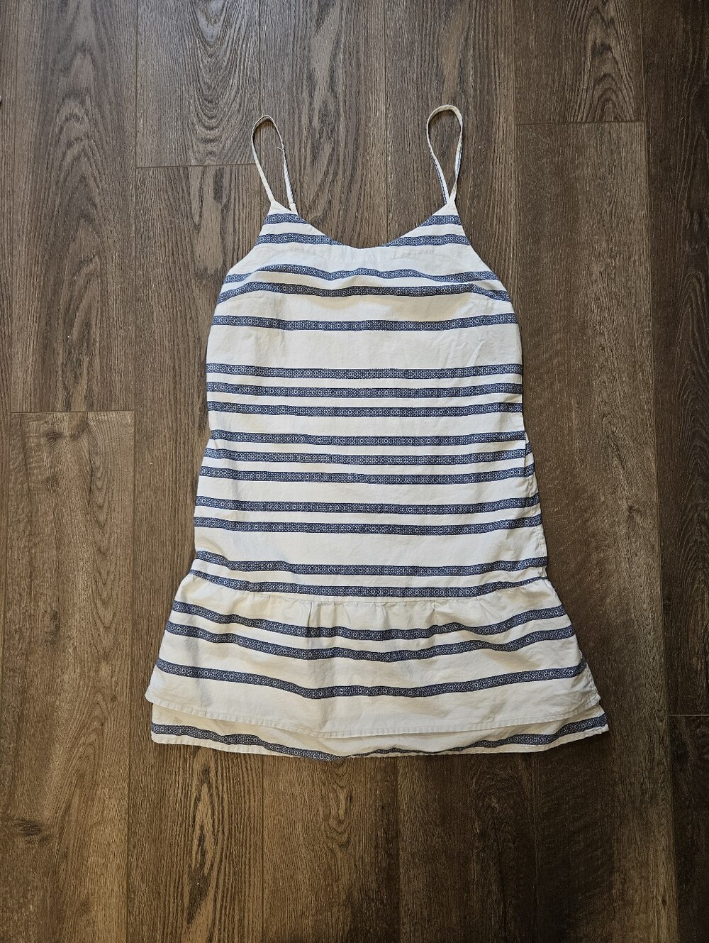 Gap Cotton Ruffle Summer Striped Mini Sundress Size Medium